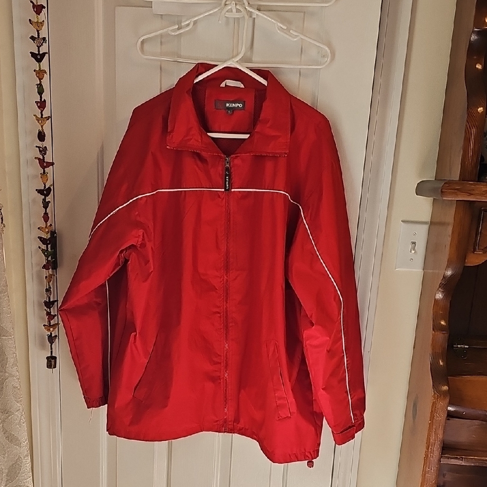 Men's Red Jacket Windbreaker L